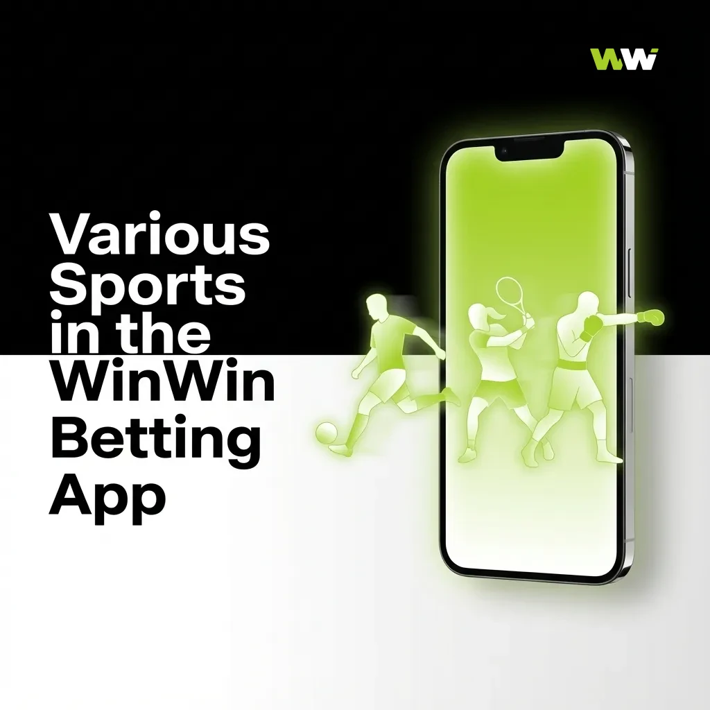 WinWin betting app screen showing multiple sports icons and fixtures for live and pre-match bets on various global events