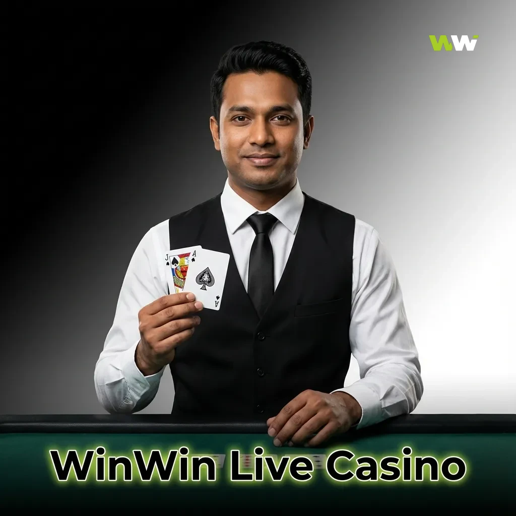 Bangladesh player viewing WinWin Live Casino lobby with roulette, blackjack, baccarat, Teen Patti and Andar Bahar tables