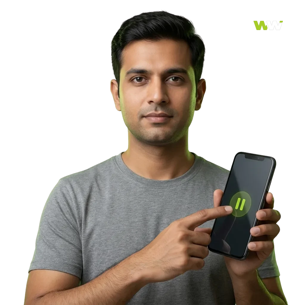 Illustration of a player using betting limits and safety tools on WinWin, promoting responsible gaming in Bangladesh